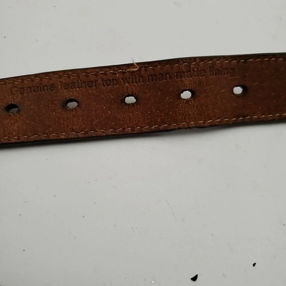 Nocona Belt Mens 29 Brown Camo Leather Deer Head Oval Buckle Western Hunting